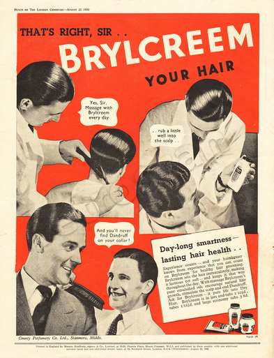 1950 Brylcreem - unframed vintage ad