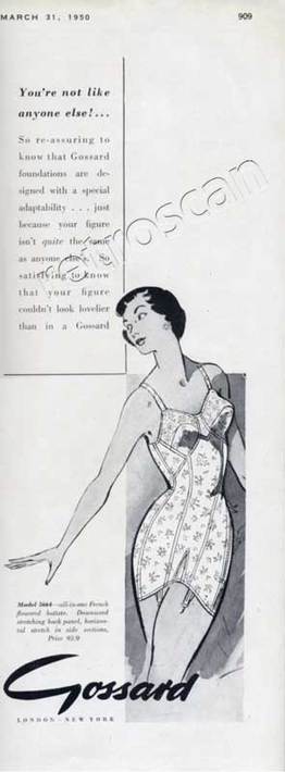 1950 Gossard vintage ad