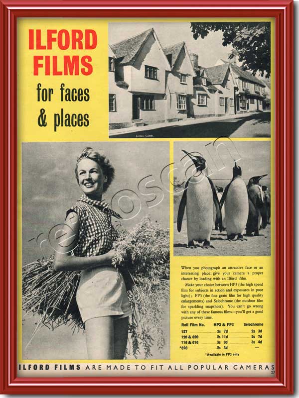 1955 vintage Ilford Film ad