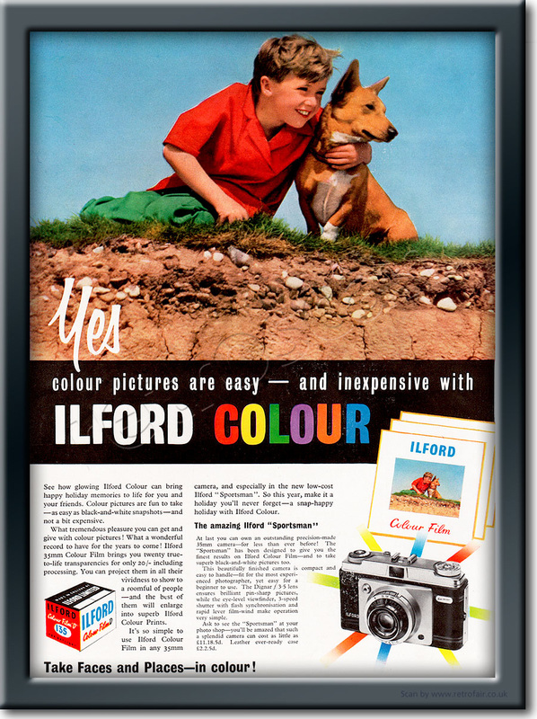 1958 Ilford Colour Film vintage magazine ad