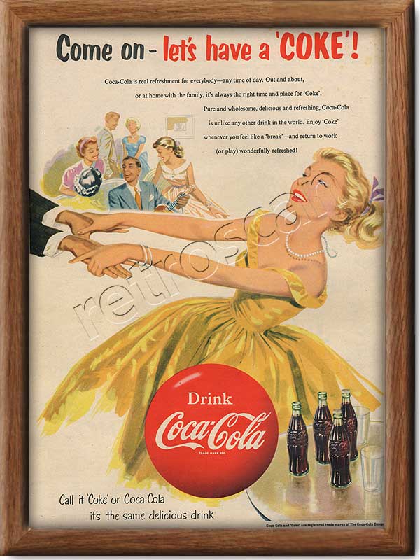 1954 Vintage Coca Cola Ad - framed preview