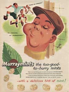 1955 Murraymints Football - vintage ad