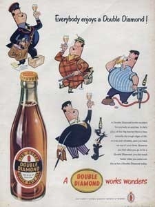 1954 Double Diamond Pale Ale Beer postman - vintage