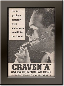 vintage 1937 Craven A Cigarettes advert