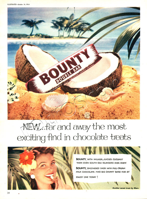1954 Bounty Bar - unframed vintage ad