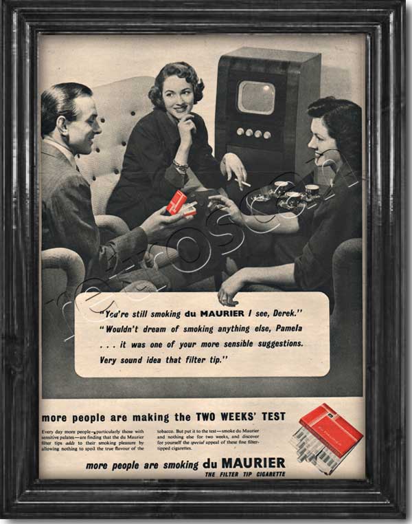 1954 Du Maurier Cigarettes Vintage Magazine Ad