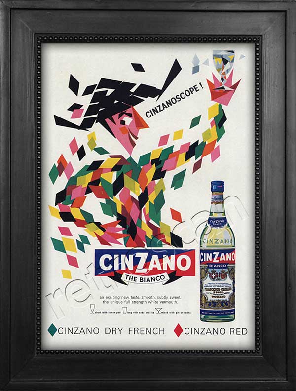 1964 Ciinzano Vermouth Harlequin Vintage Ad