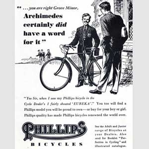 1952 Phillips Bicycles (Archimedes)  - Vintage Ad