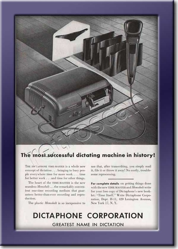 1951 vintage Dictaphone Corporation ad