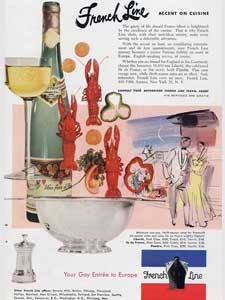 1953 French Line Cruises  Cuisine