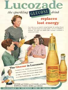 1954 Lucozade Girl in bed- vintage ad