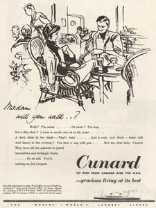 1955 Cunard Lines Vintage Ad