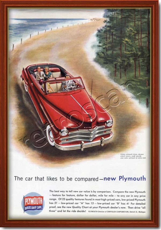 1949 Chrysler Plymouth vintage ad