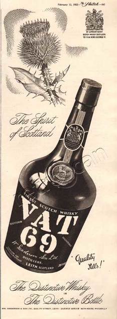 VAT 69 Scotch Whisky vintage advert