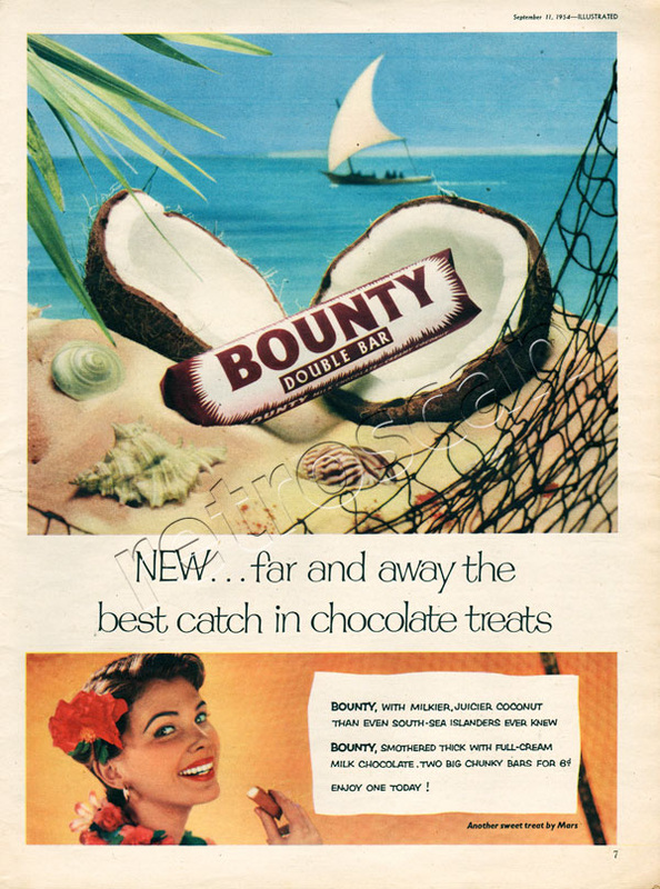 1954 vintage Bounty Bar ad