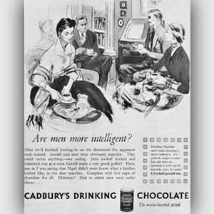 1954 Cadubury's Drinking Chocolate diner party - vintage ad