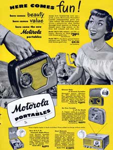 retro Motorola portable advert