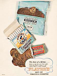 1952 Players Navy Cut Cigarettes & Tobacco vintage ad