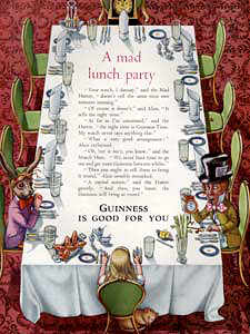 1954 Guinness Mad Hatter  - vintage ad