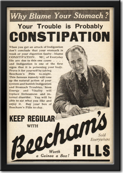 1935 Beecham's Pills - framed preview retro