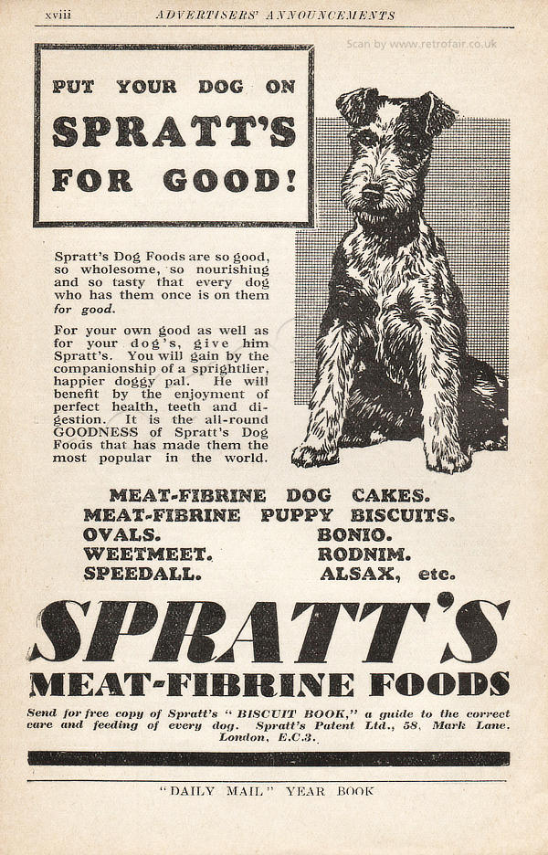 1935 Spratts Dog Food