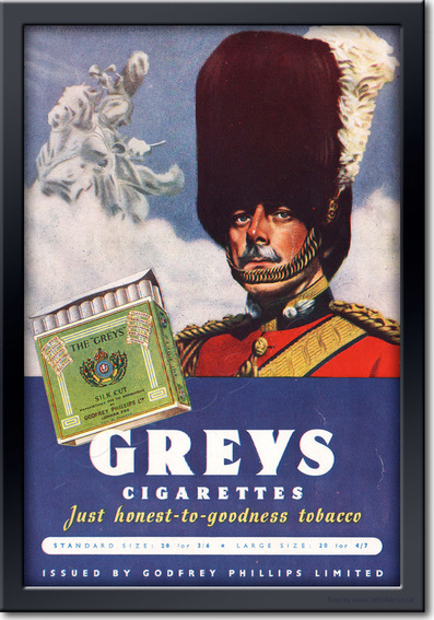 1948 Greys Cigarettes - framed preview retro