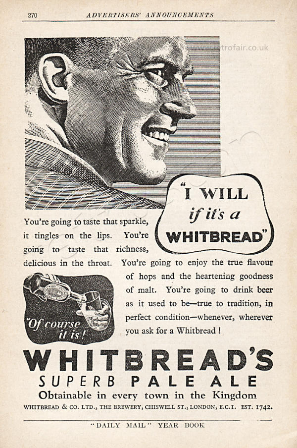 Whitbread Pale Ale - unframed vintage ad