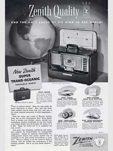 vintage zenith radio advert