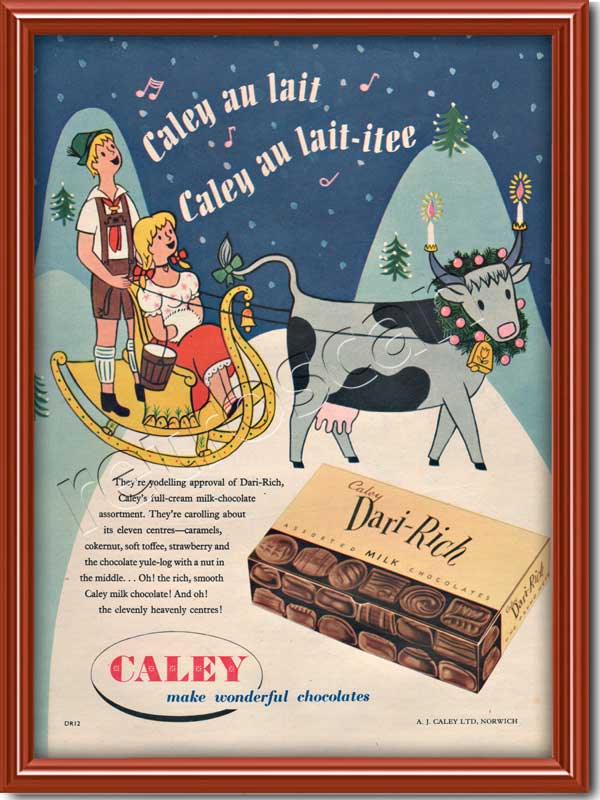 vintage 1954 Caley Dari-Rich Chocolates ad