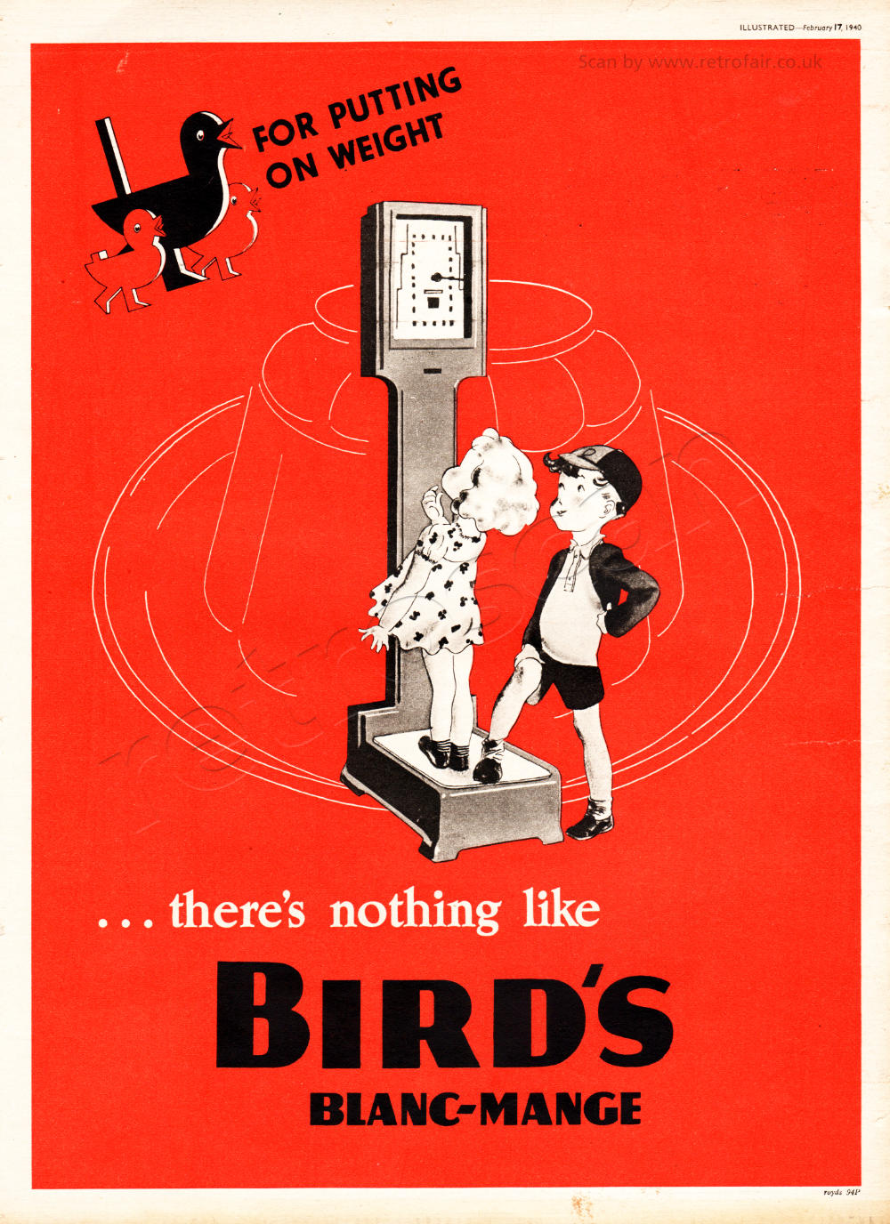 1940 Bir's Blanc-Mange - unframed vintage ad