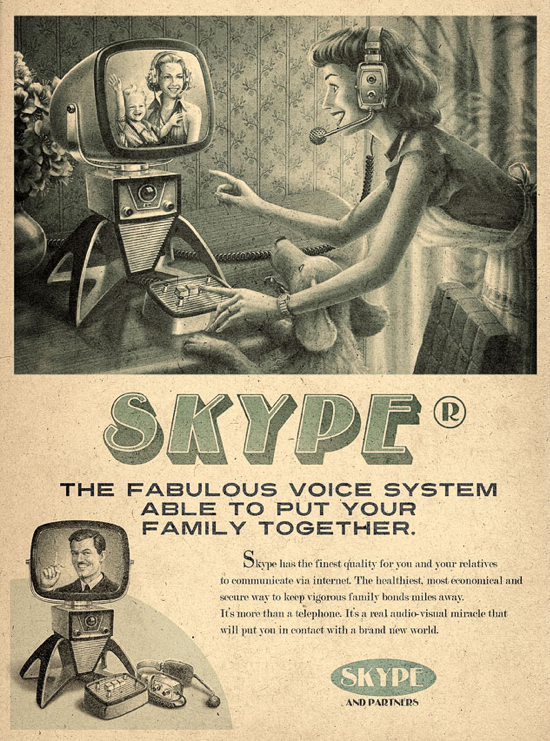 retro style skype ad