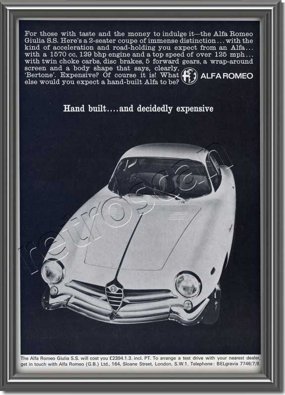 1965 Alfa Romeo Giulia Vintage Magazine Ad