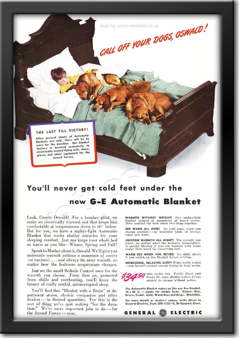 1942 vintage General Electric Automatic Blanket