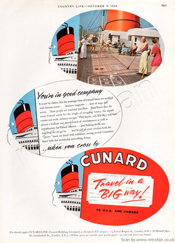 1958 Cunard Cruise Lines