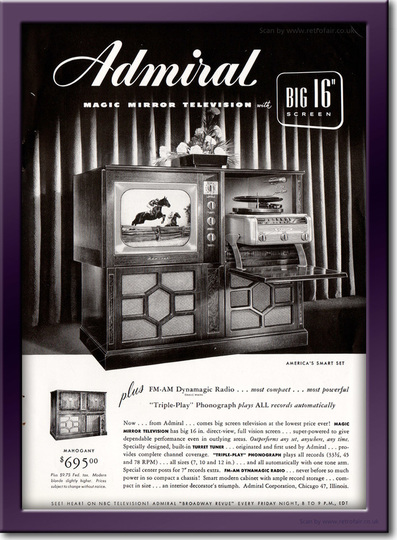  1949 Admiral Televisions - framed preview retro
