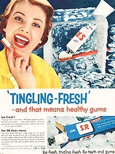 1955 Gibbs SR Toothpaste - vintage ad