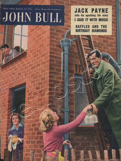 1955 January John Bull Vintage Magazine fixing frozen pipes  - unframed Ben Ostrick