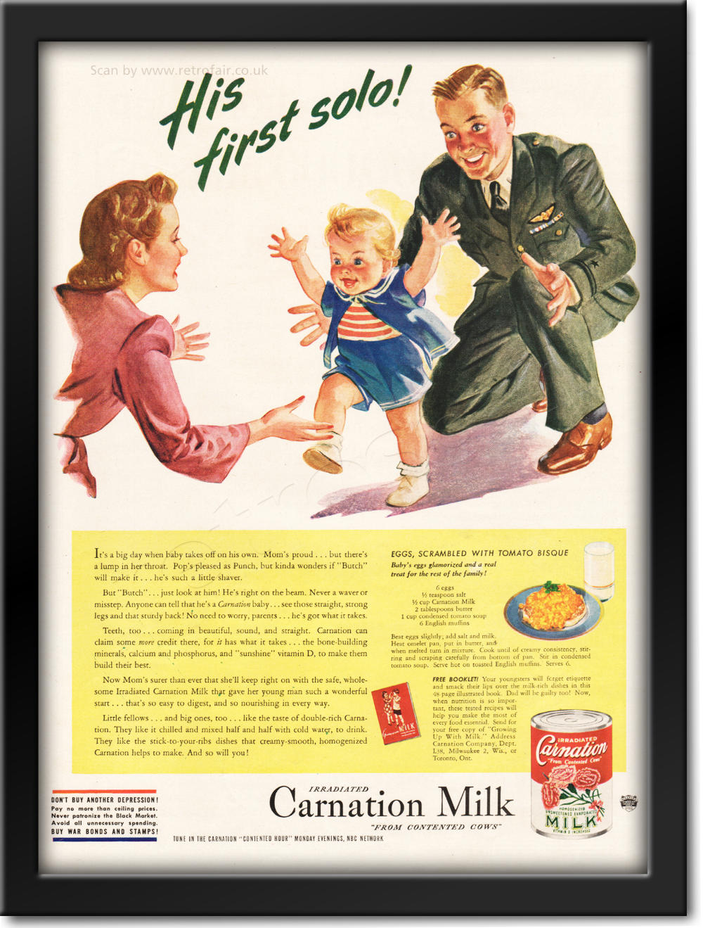 1944 Carnation Milk - framed preview vintage ad