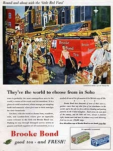 1955 Brooke Bond Tea 'Little Red Vans' Soho Market 