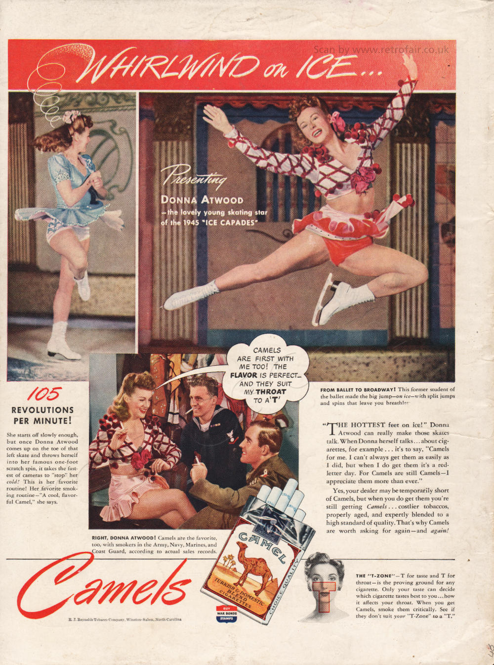 1945 Camels Cigarettes - unframed vintage ad