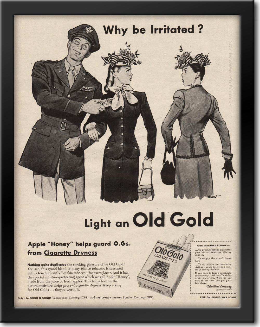 1945 Old Gold Cigarettes - framed preview retro