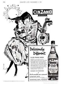  1961 Cinzano Vermouth - unframed vintage ad
