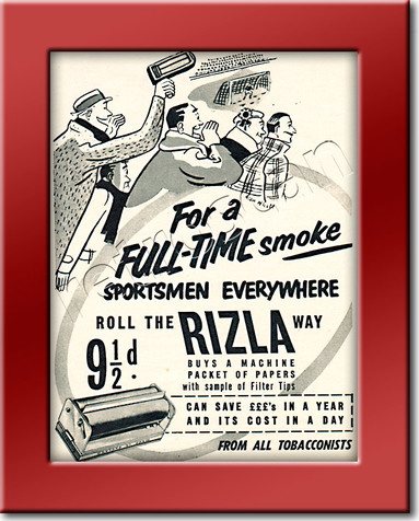 1955 Rizla Cigarette Papers  - framed preview vintage ad