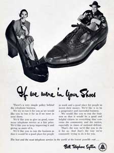 1951 Bell Telephone Vintage ad shoes
