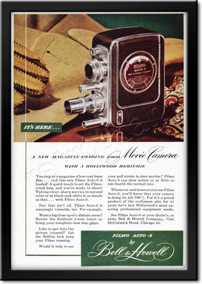 vintage Bell & Howell Movie Camera advert
