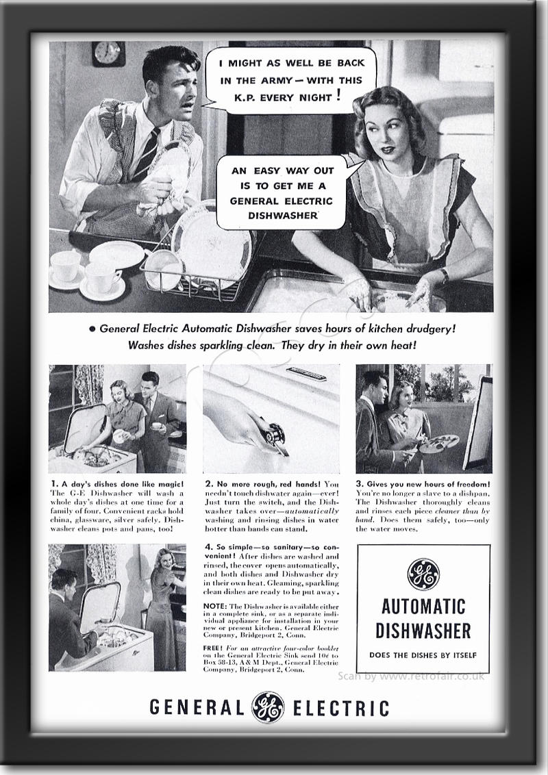 1948 vintage GEC Dishwasher ad