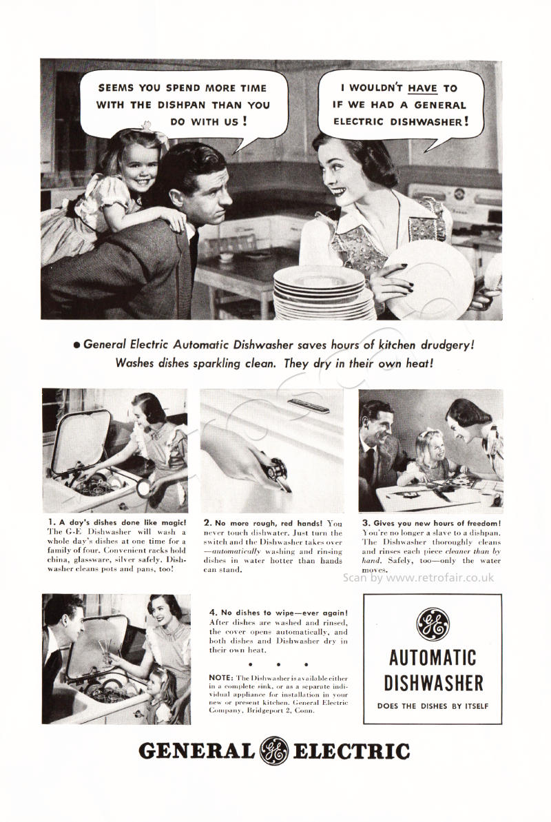 48 GEC Dishwasher Dad - unframed vintage ad