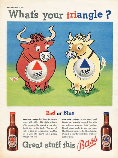 1955 Bass Beer - unframed vintage ad