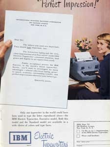 1950 IBM Electric Typewriters - vintage ad