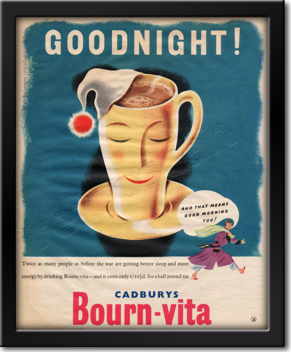 1949 Cadbury's Bourn-vita - framed preview vintage ad